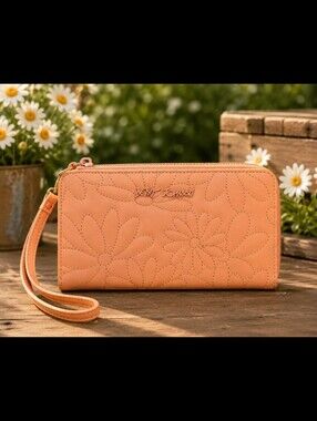Betsey Johnson Peach Floral Clutch